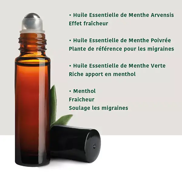 Óleos Essenciais Orgânicos Roll-on Santarome para Alívio da Dor de Cabeça, 10 ml