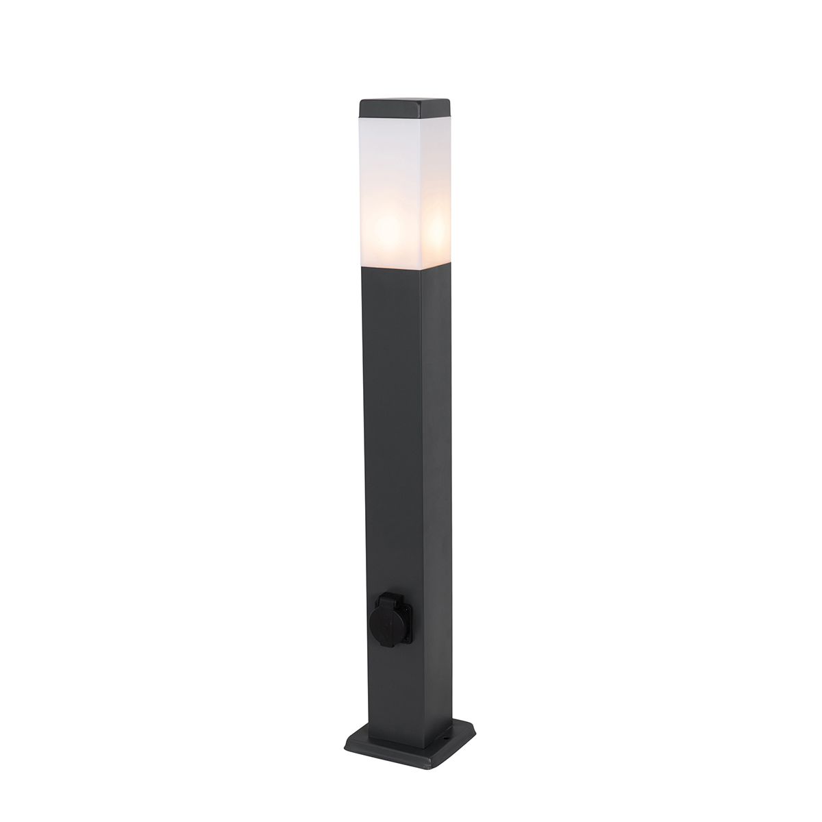Buitenlamp donkergrijs met grondpin en kabelmof 80cm incl. stopcontact IP44 - Malios