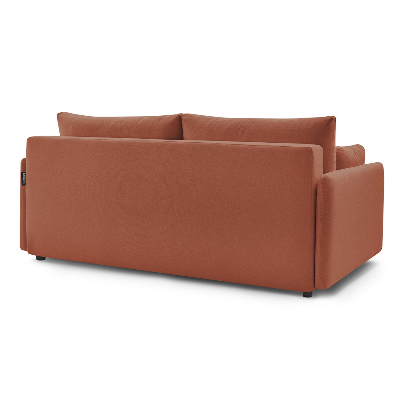 Bobochic Canapé droit convertible coffre marcel tissu lisse orange - 211x100x86 cm