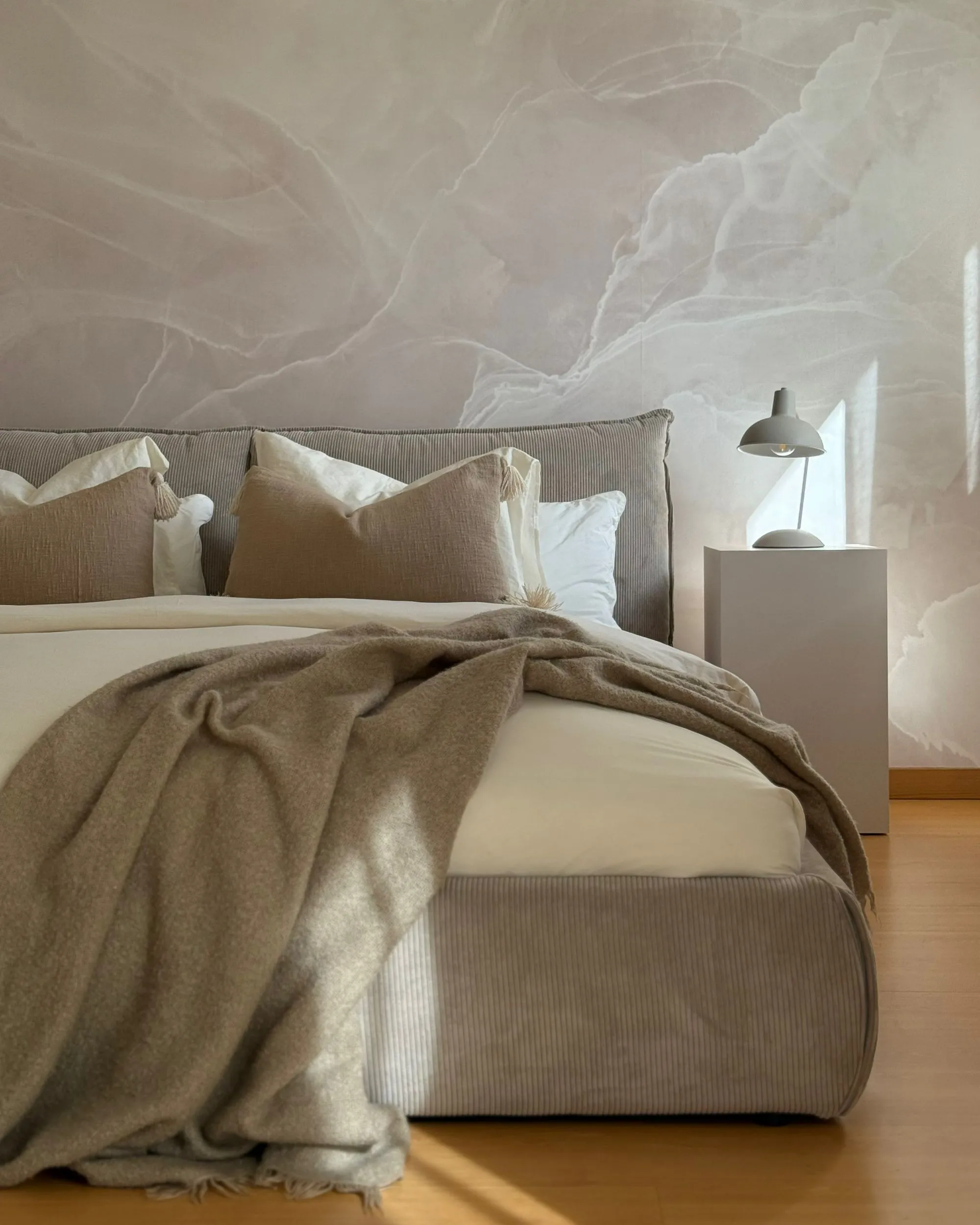 Waterbed Corduroy VINAY 180 x 200 cm Taupe