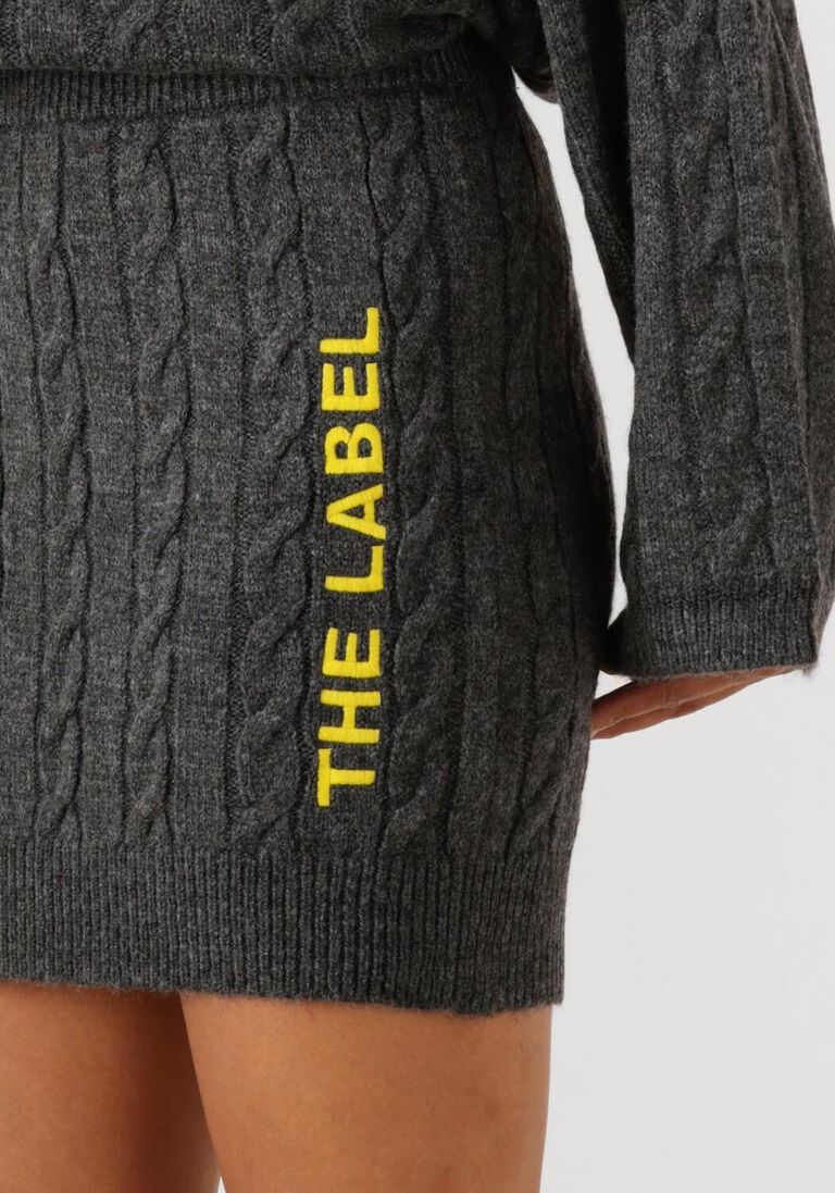 donkergrijze alix the label minirok ladies knitted cable skirt