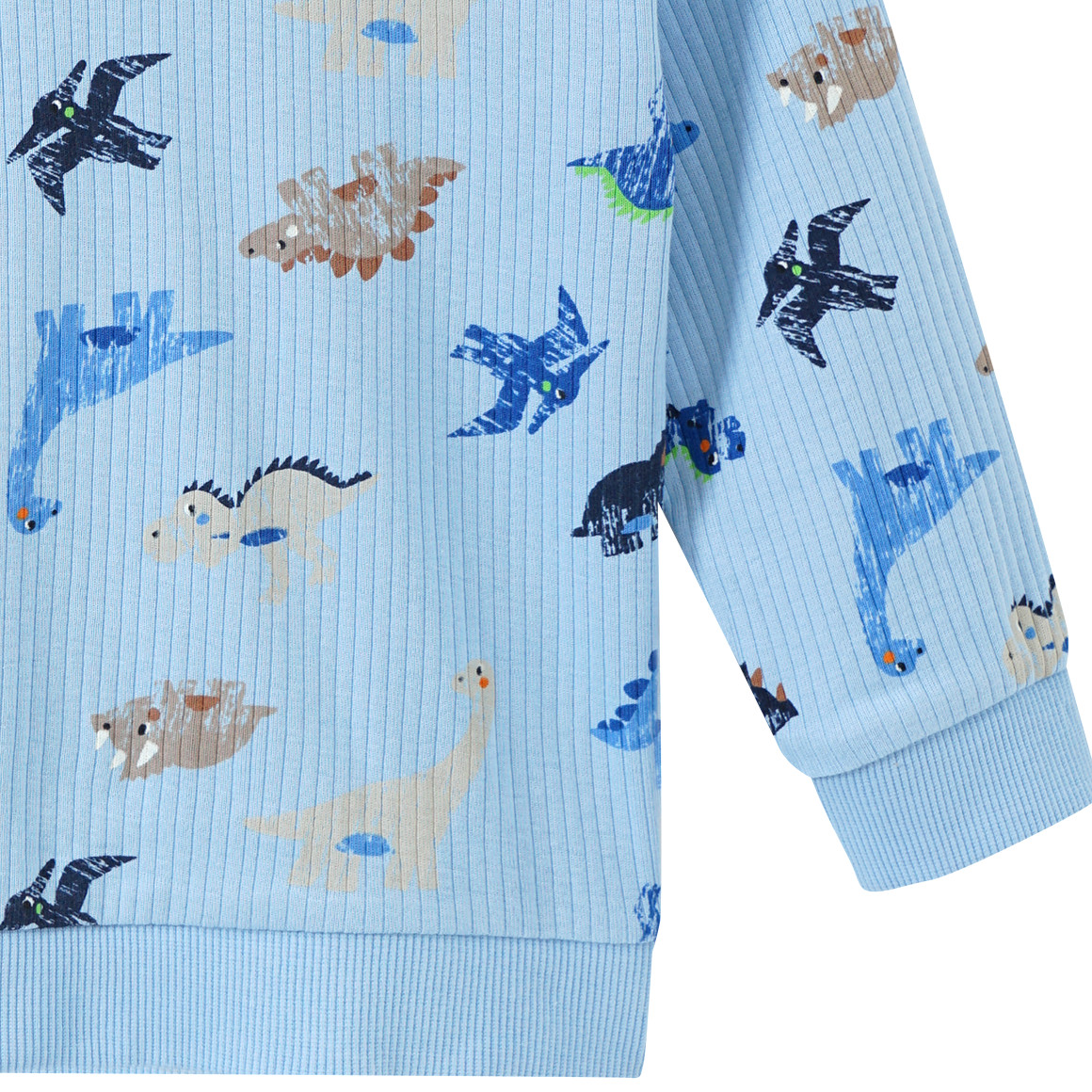 Topomini Baby Langarmshirt mit Dinosaurier-Print hellblau