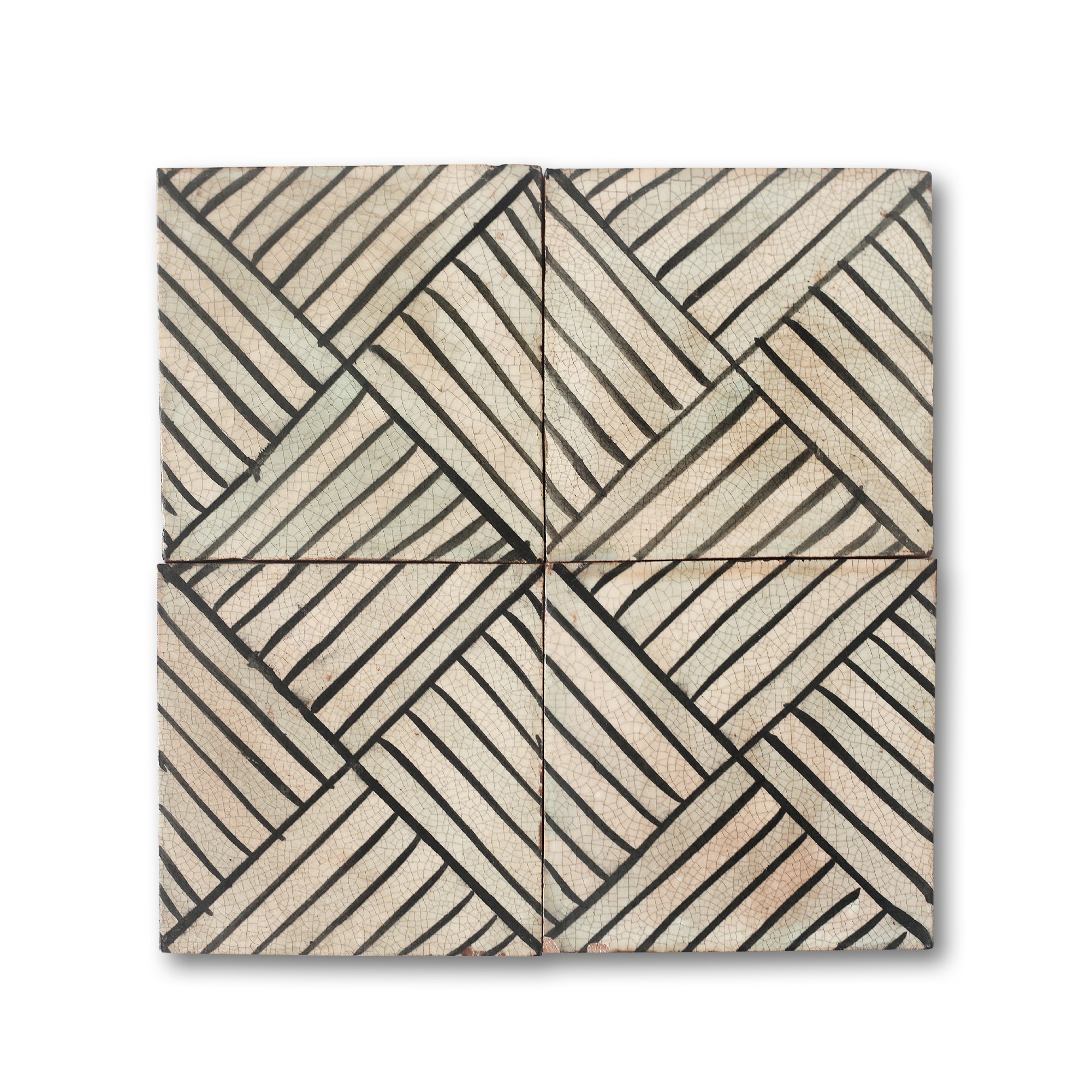 Kachel 'Broderie Craquelé', T 10 cm, B 10 cm, H 1 cm von fischer's lagerhaus