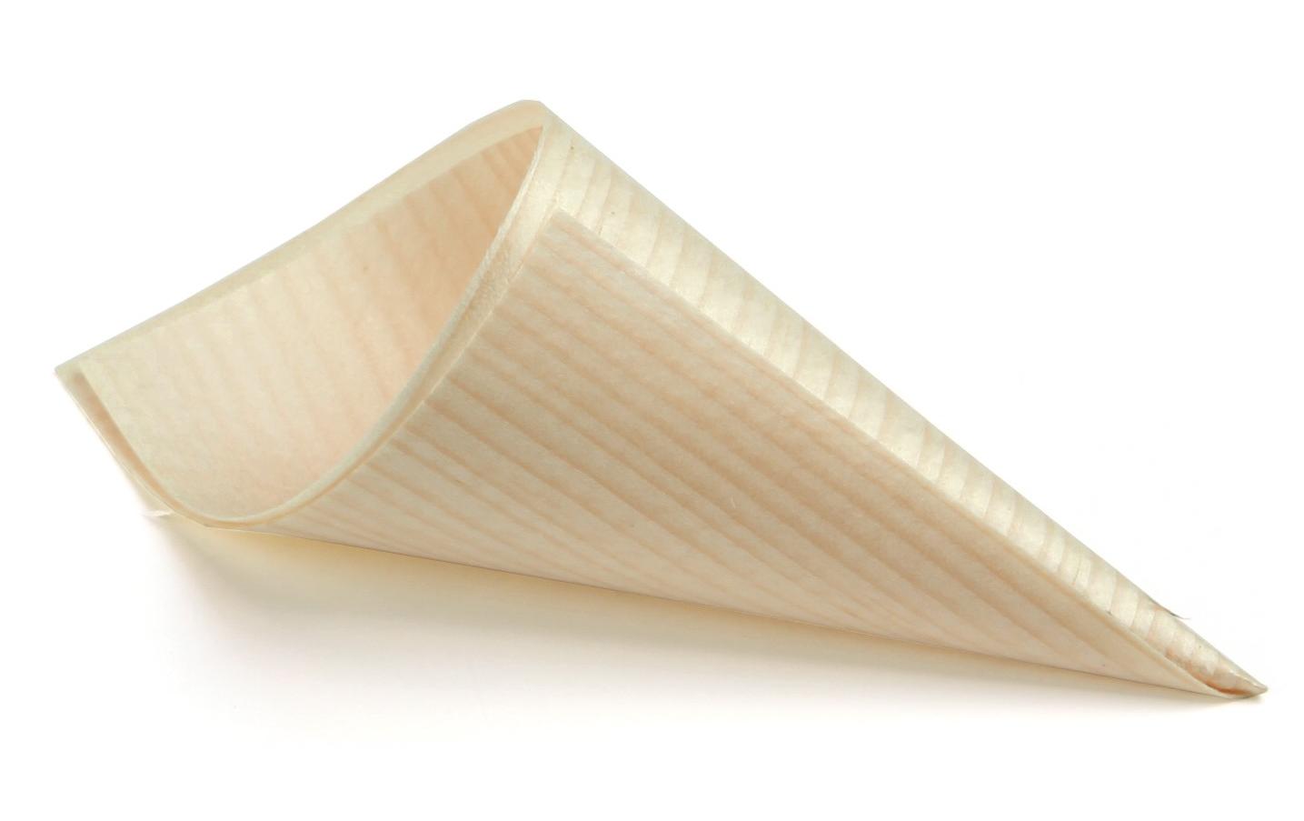 Fingerfood-Schale Cornet Ø 4.5 cm, 100 StückEinwegkegel aus FSC Holz