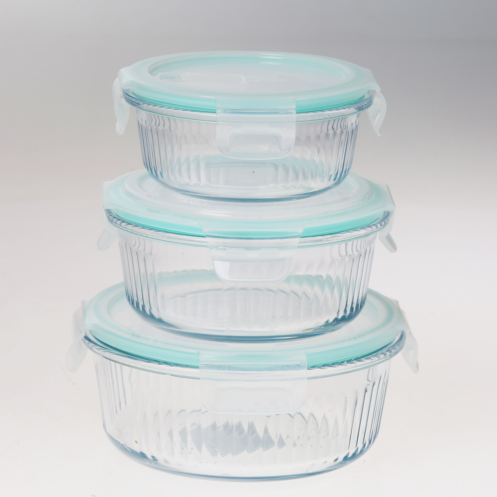 3-teiliges Set Frischhaltedosen - transparent-blau