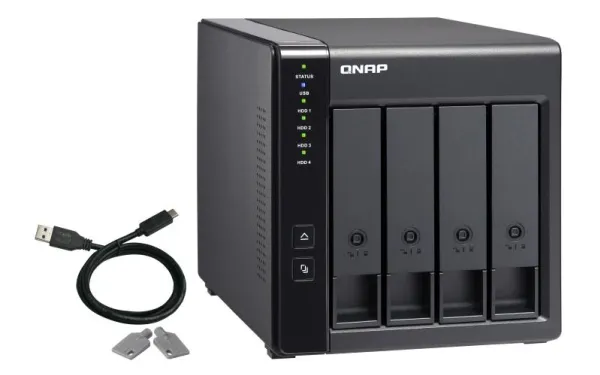 QNAP TR-004 - Harddisk-array - 0 TB - 4 bays (SATA-300) - USB 3.2 Gen 1 (ekstern)