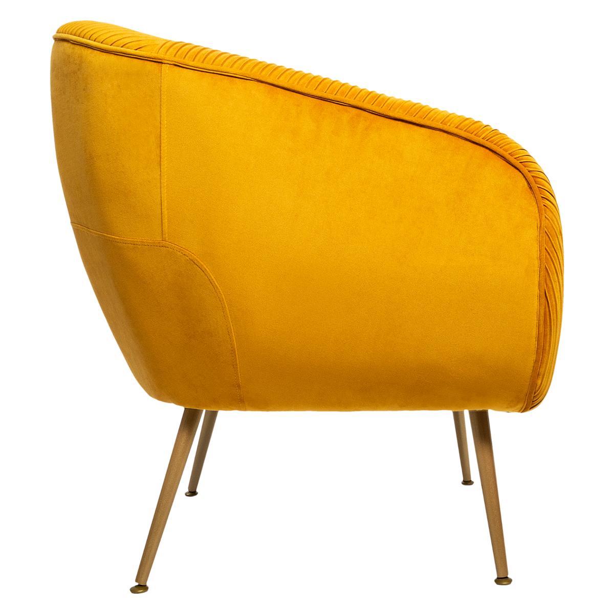 FAUTEUIL VELOURS SOLARO OCRE