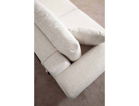 CONCEPT1 - Canapé tissu Eti Oak 3 places blanc 220 x 98 x h78