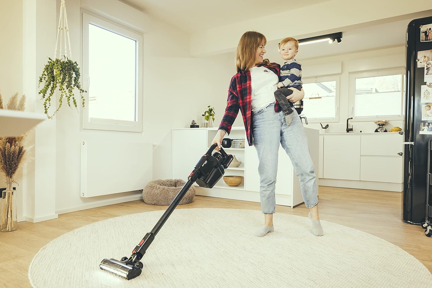 SEVERIN SEPURO Pro Akku Stiel- und Handstaubsauger mit innovativer Staubbeutel-Technologie und Einhell Power Akku, kabelloser Staubsauger, HV 7187