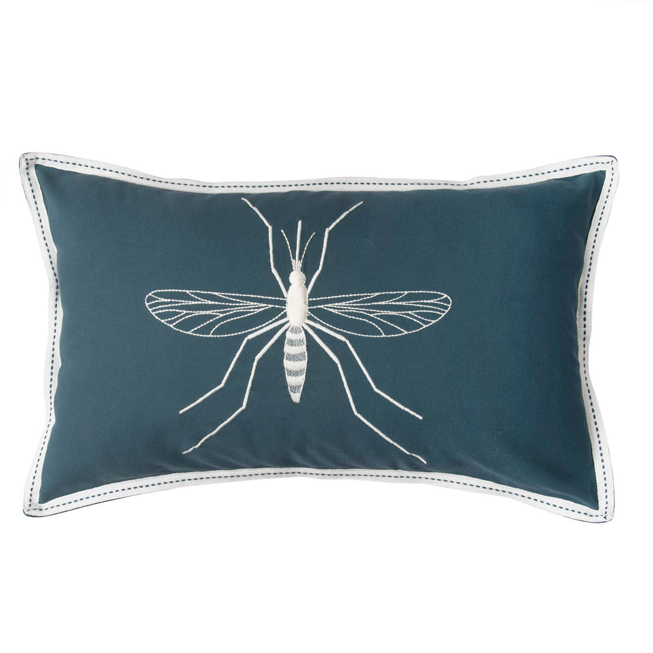Febronie Housse de coussin Mosquito bleue - 50x30 cm
