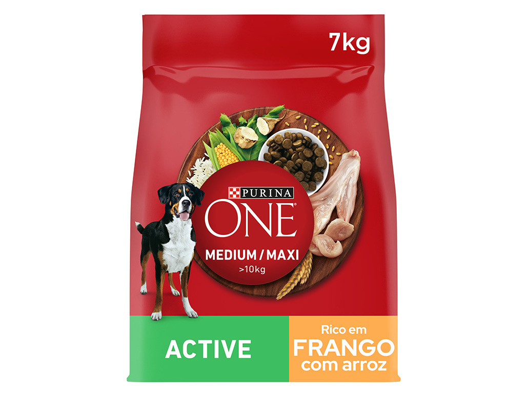 RAÇÃO PARA CÃO PURINA ONE MEDIUM MAXI ACTIVE COM FRANGO 7KG