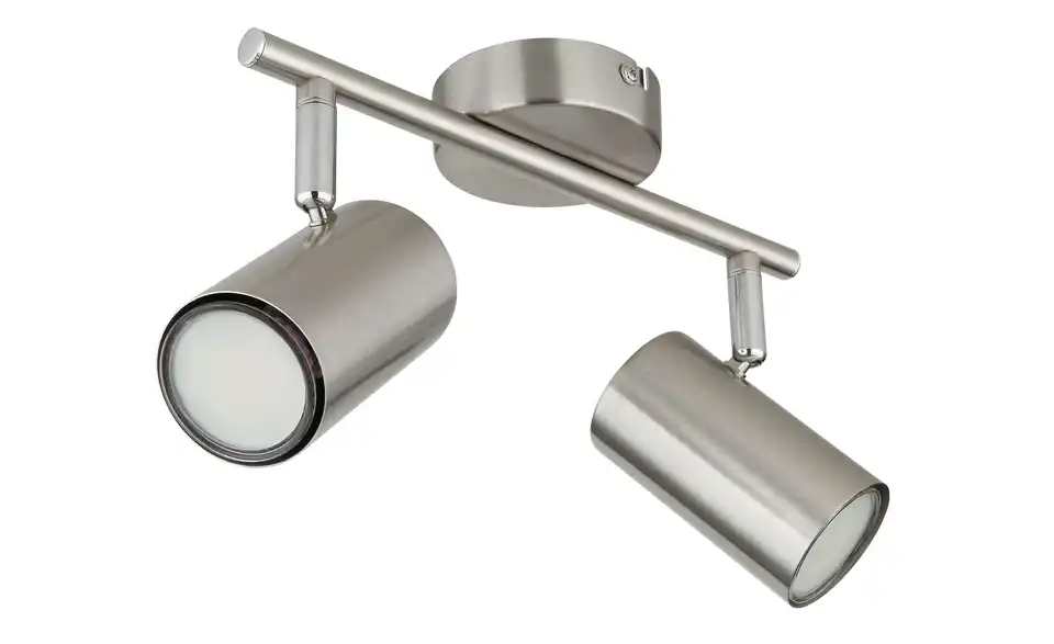 Deckenstrahler 13,5 cm 2-flammig 25 cm 10 cm silberfarben, edelstahlfarben, matt