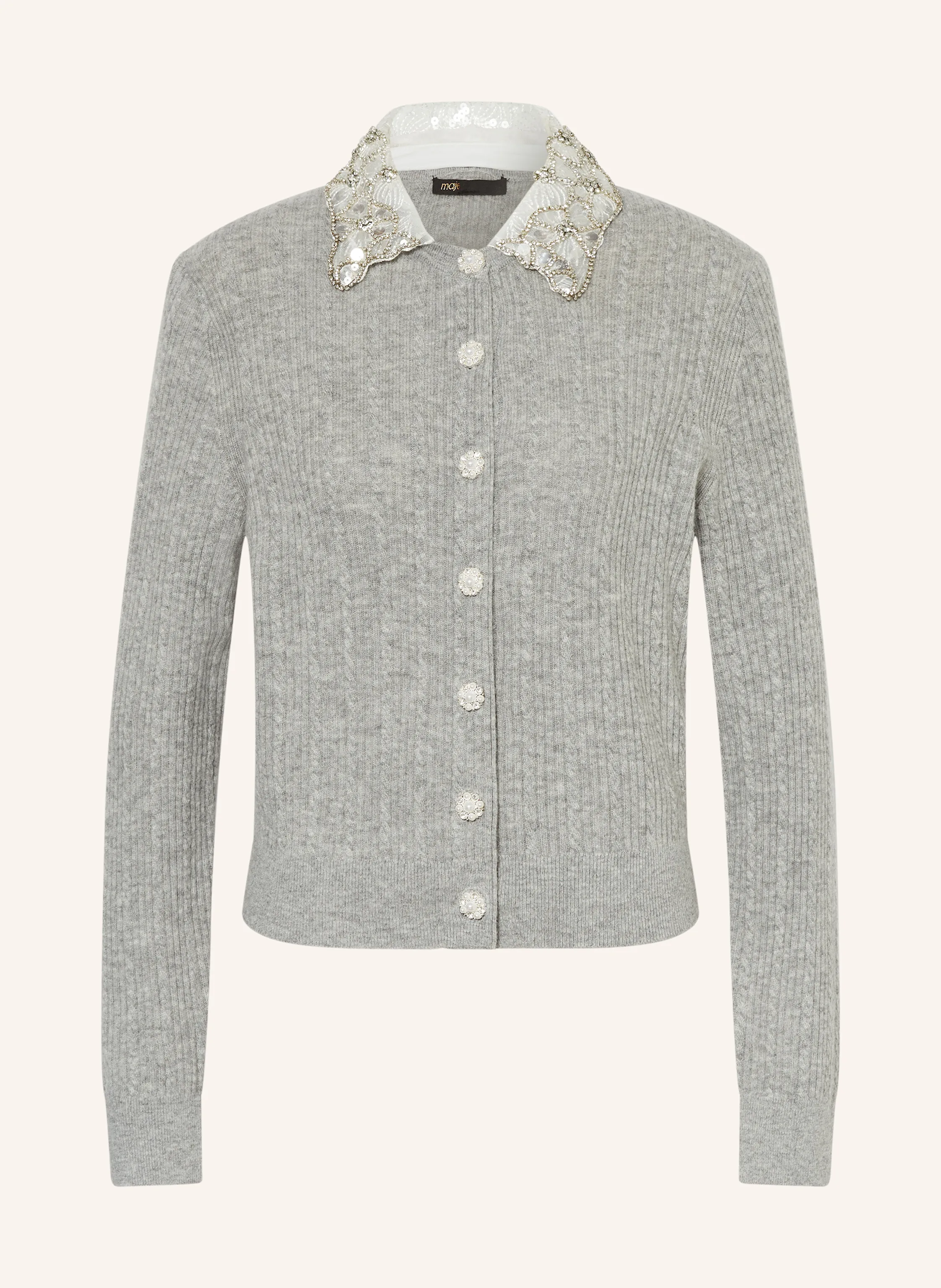maje Strickjacke mit Schmucksteinen