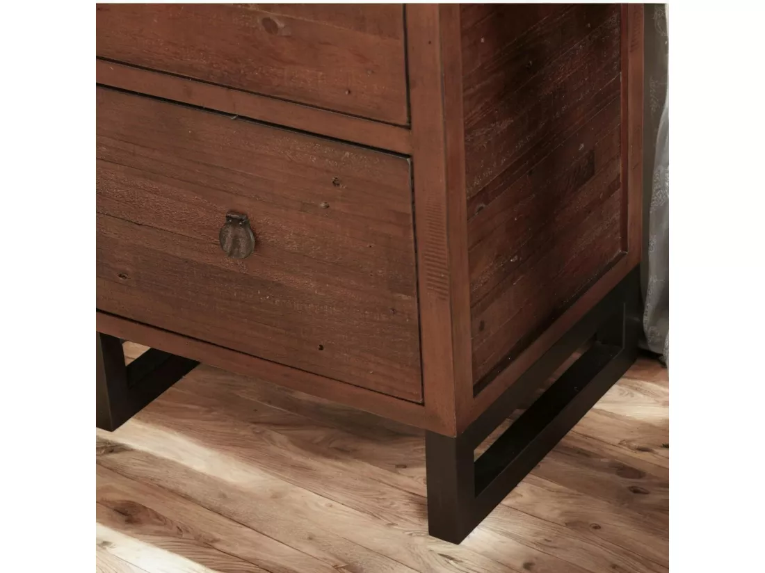 Caisson de bureau en bois recyclé 2 tiroirs SAMOA