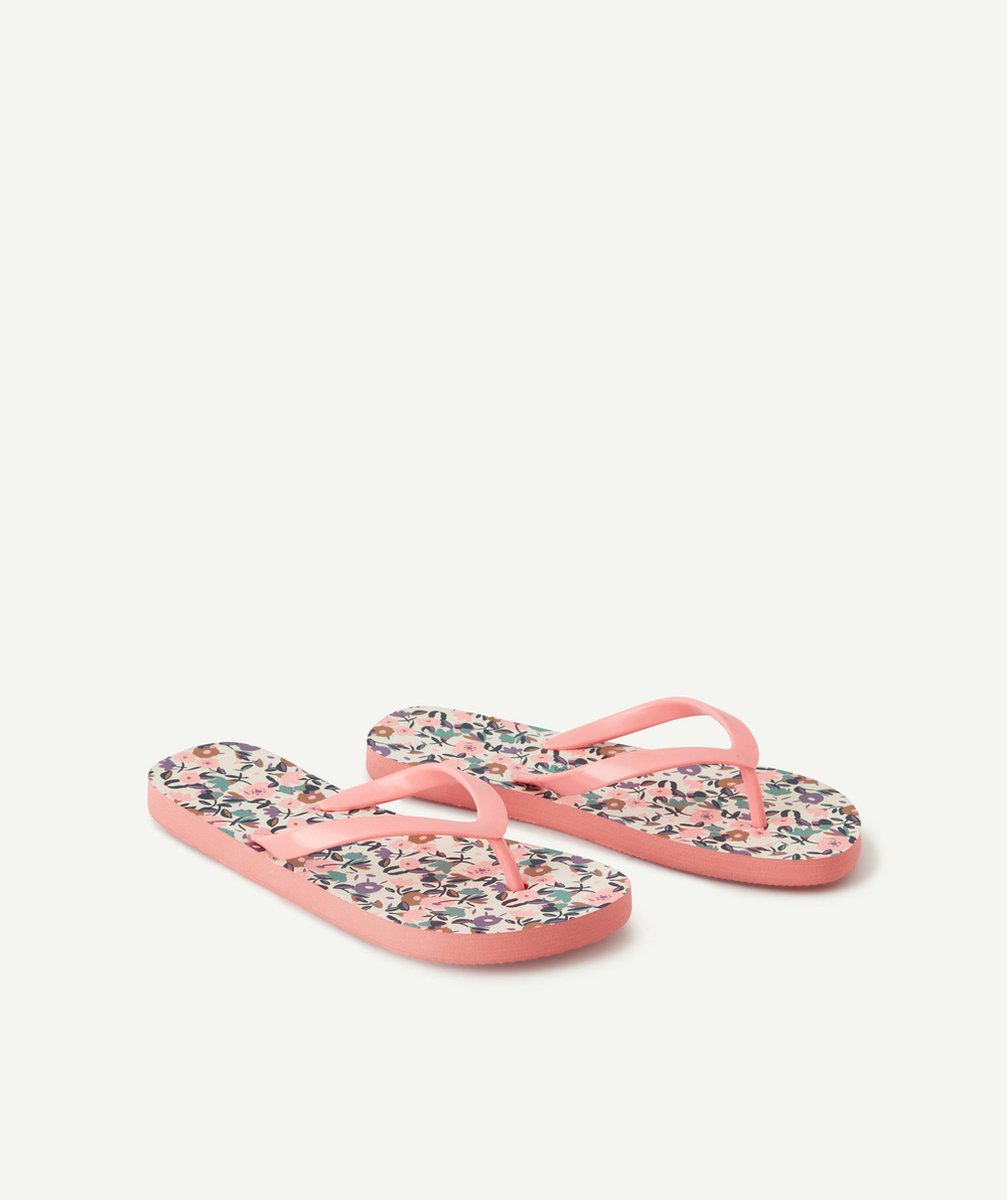 TONGS FILLE ROSE À L'IMPRIMÉ FLEURI