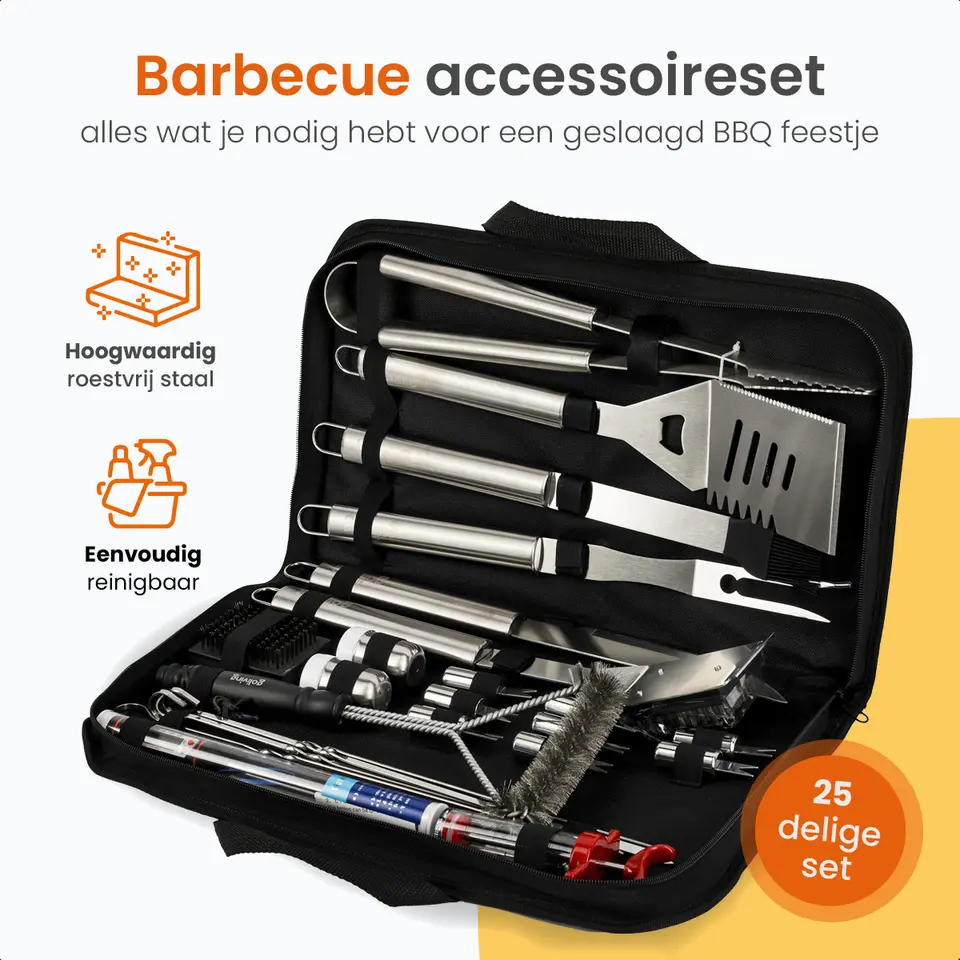 Goliving Barbecue Accessoireset - BBQ Gereedschap - 25 Barbecue Accessoires