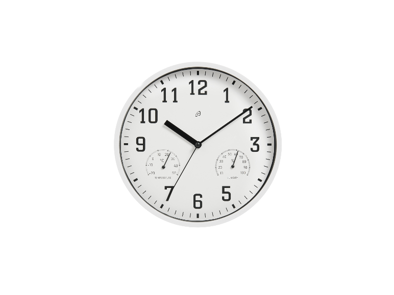 Wandklok met thermometer en hygrometer