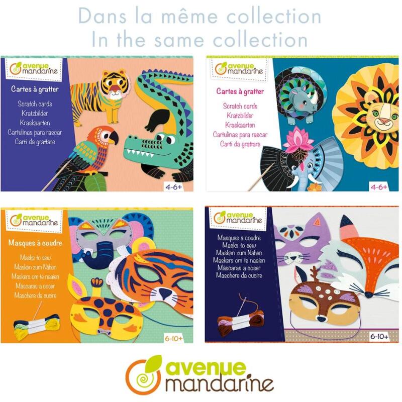 Boite créative, Masques à gratter - Multicolore