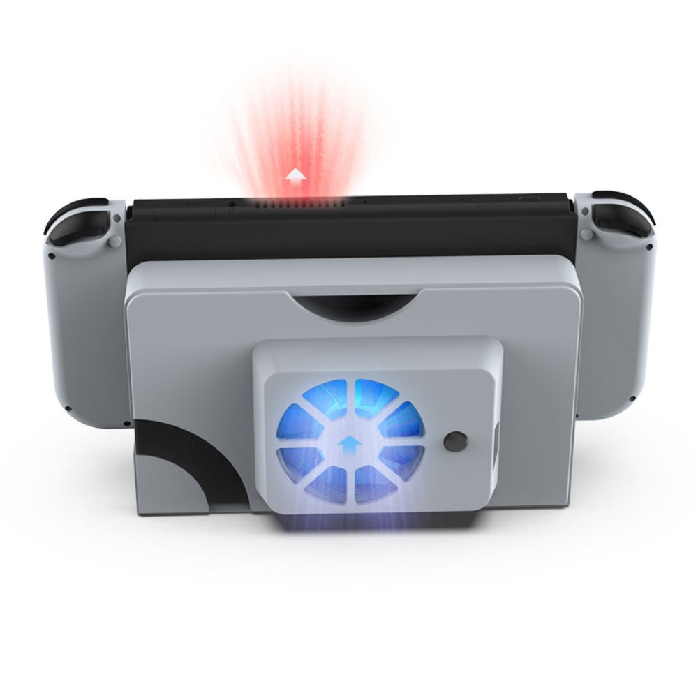 Kühler Gaming Überhitzungsschutz Ventilator mit RGB Beleuchtung kompatibel mit Nintendo Switch OLED - Weiss