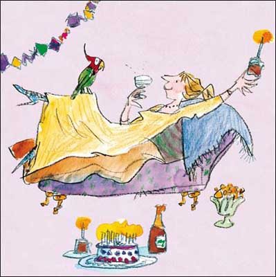 Quentin Blake Celebration Birthday Card