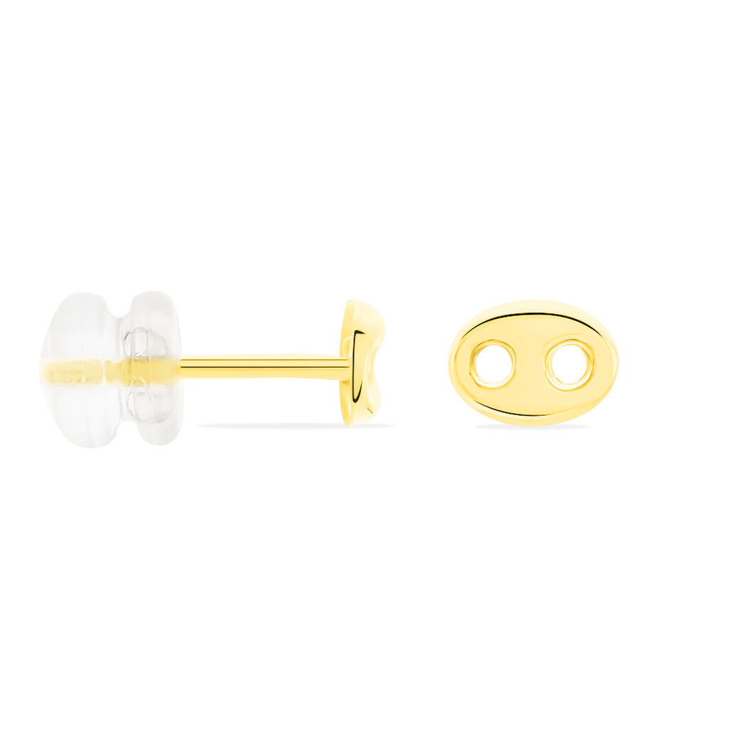 Boucles D'oreilles Puces Cara Grain De Cafe Or Jaune