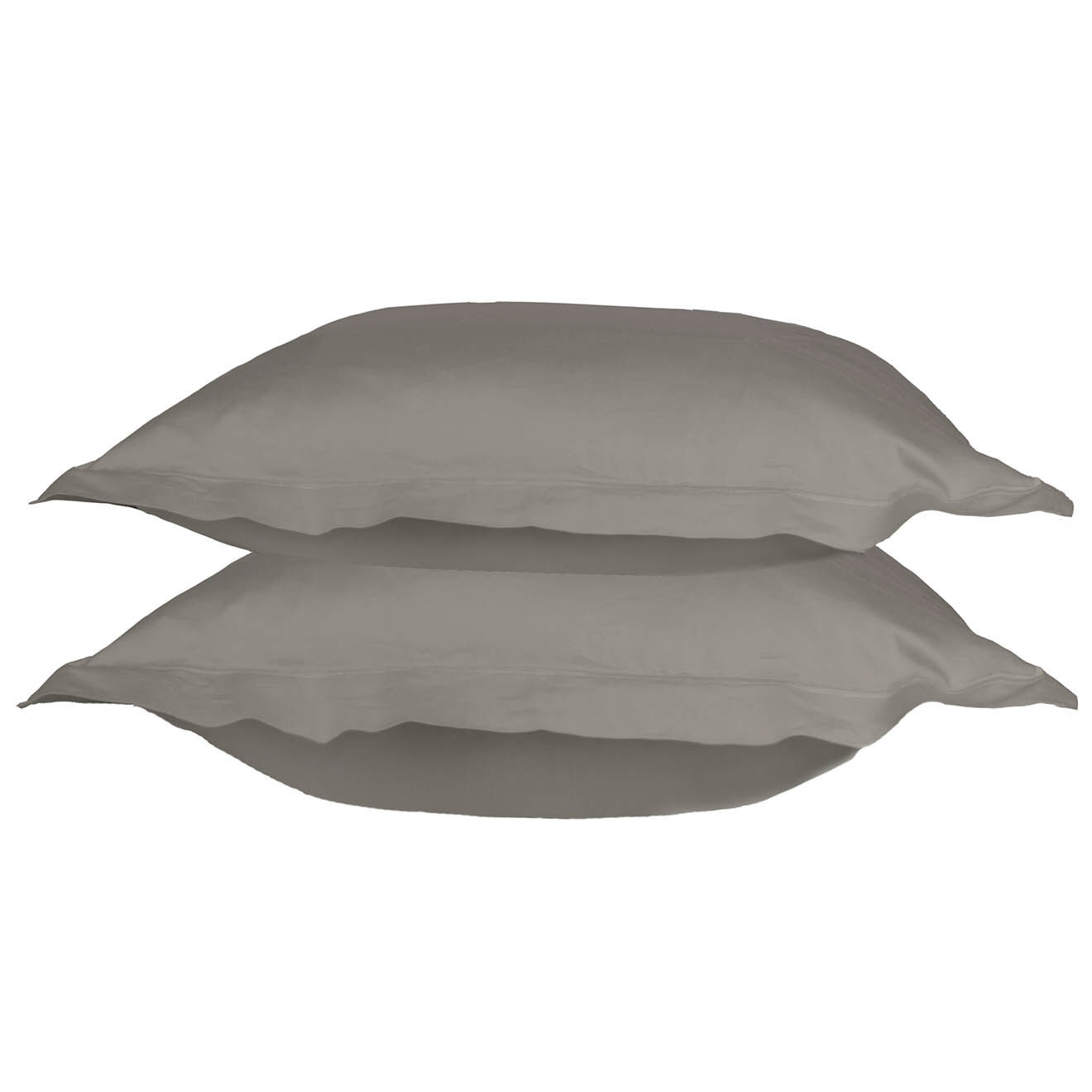 Febronie Home 2 Taies d'oreiller 100% Satin de Coton Julia grises