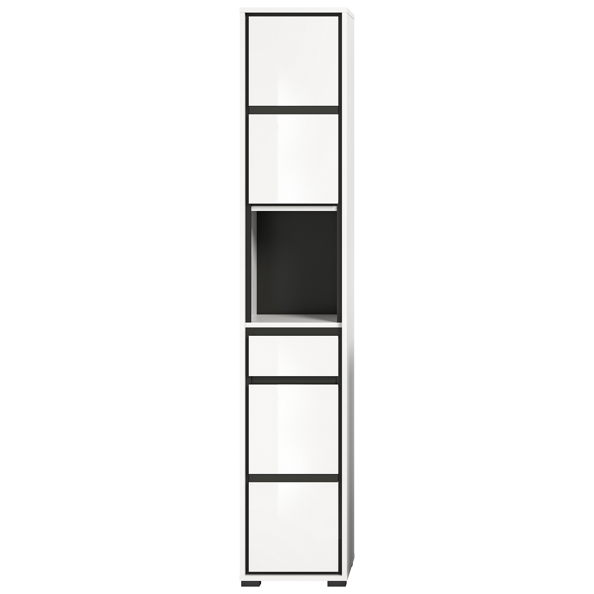 Hochschrank JARU - weiß Hochglanz - 35 cm breit