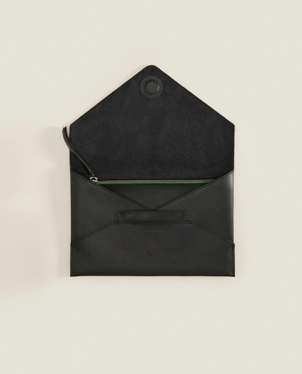Clutch porta-documentos em couro
