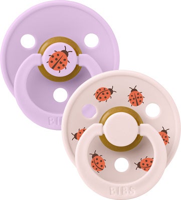 BIBS Studio Colour Ladybug Smokk 2-Pakk Lateks Str 1, Violet Sky