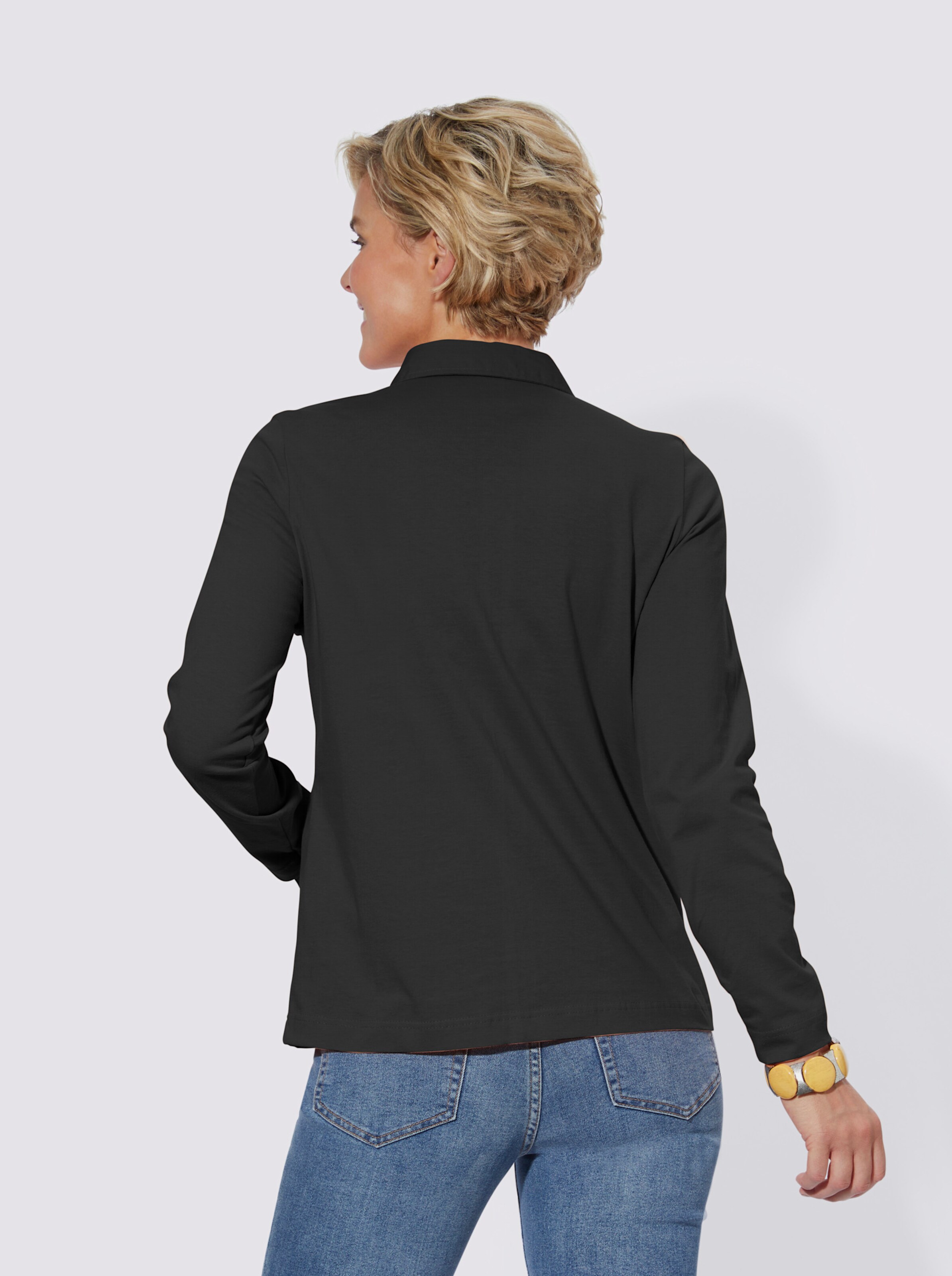 Langarm-Poloshirt