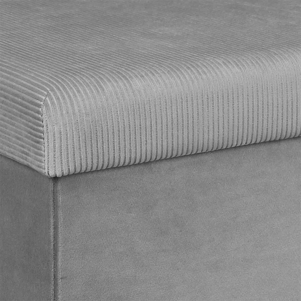 Home Deco Poef Velvet - opbergbox - grijs - 76 x 38 cm