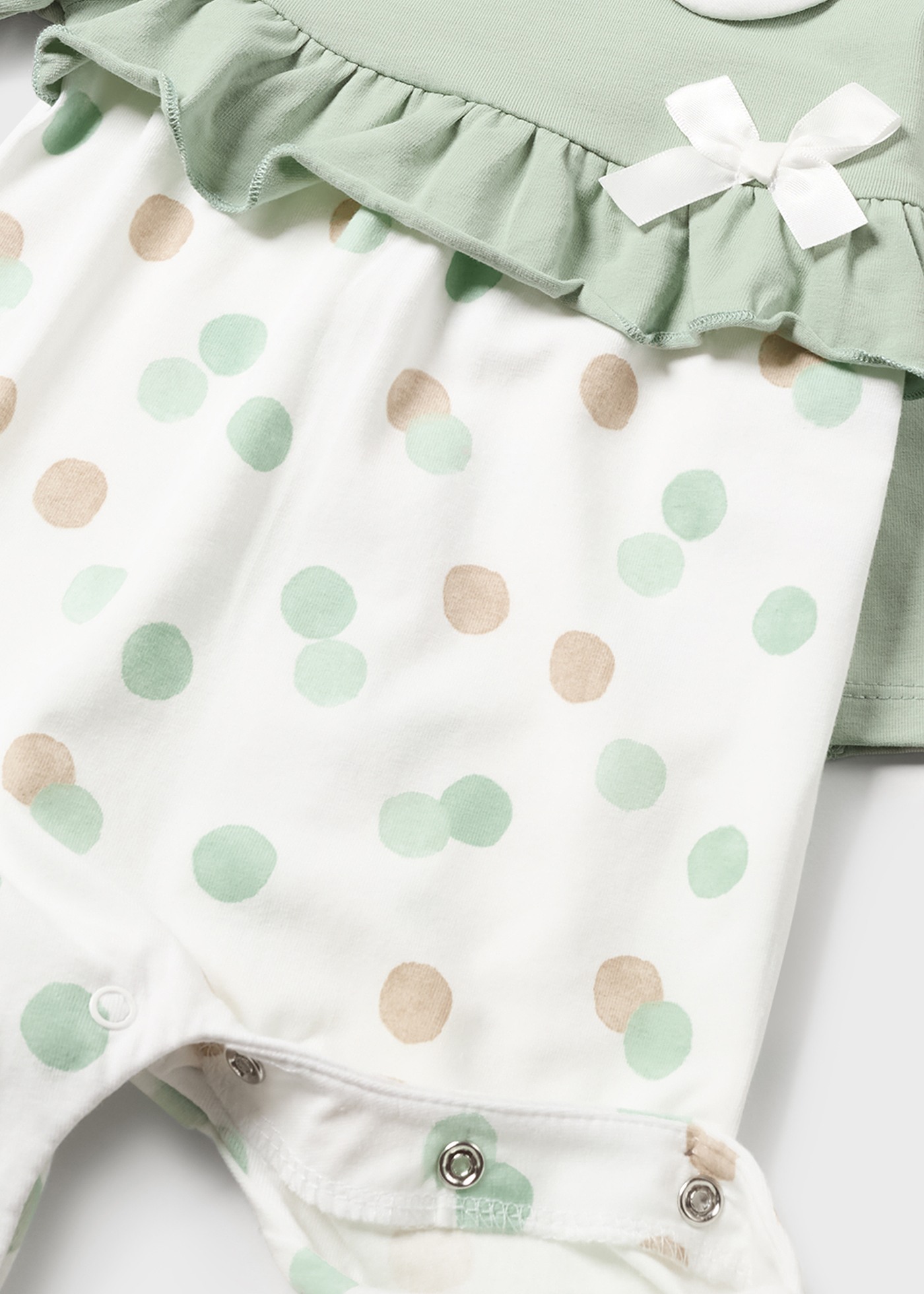 Conjunto de 2 pijamas com gola de algodão sustentável para recém-nascido