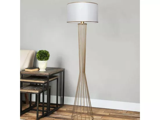 Lampadaire en métal doré Lamp