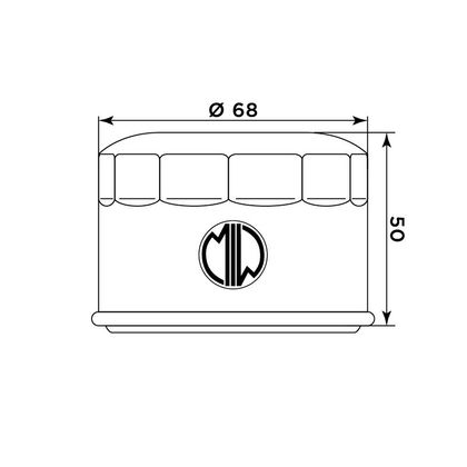 Filtre à huile Meiwa 268147 Type origine