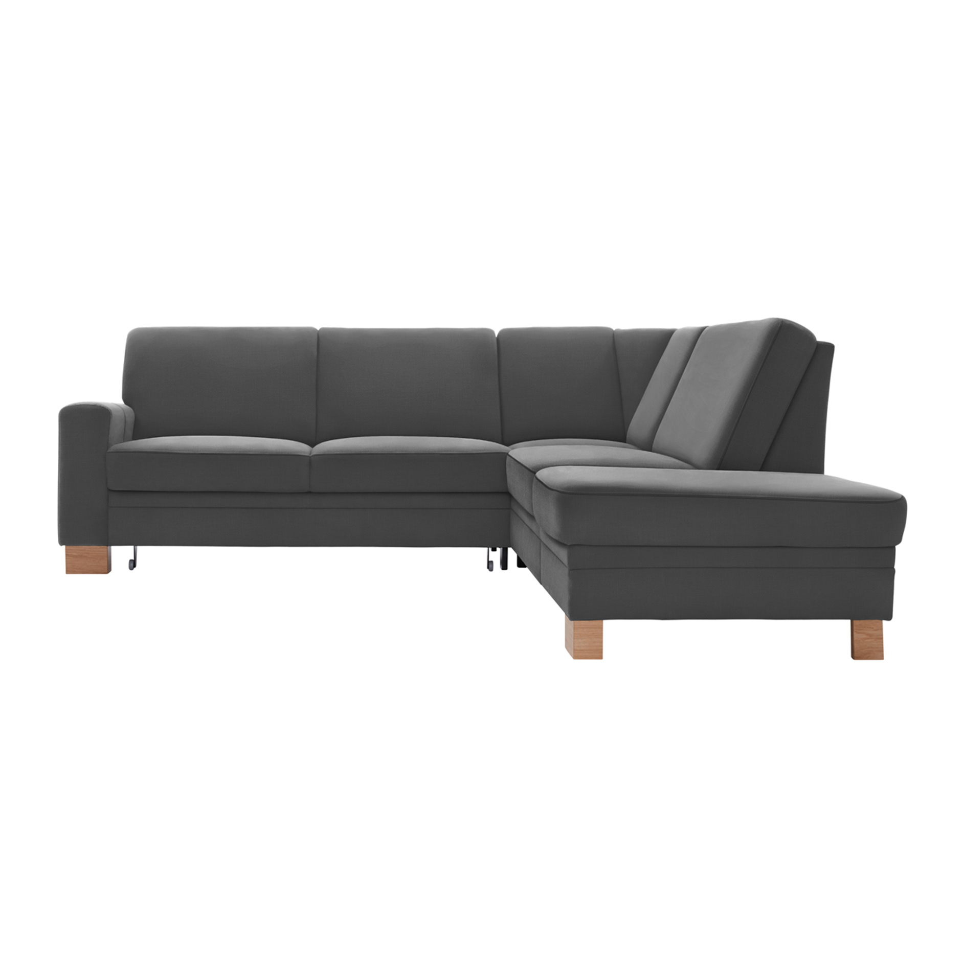polsterpower Ecksofa - Miro grau - Basismodell - Ottomane rechts