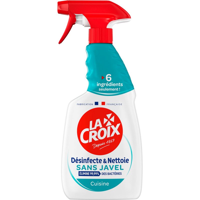 Nettoyant désinfectant de cuisine sans javel La Croix - Spray de 500 ml