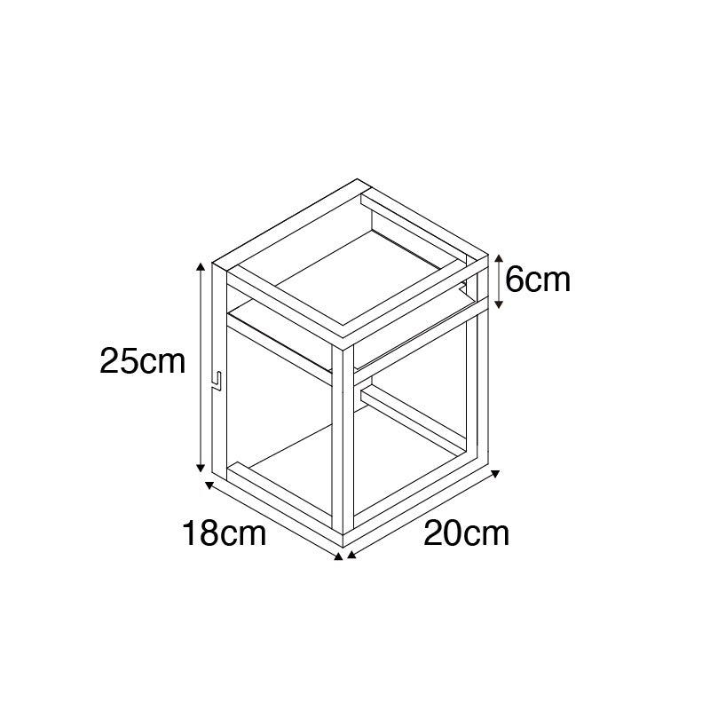 Industriële wandlamp, zwart met frame - Cage Rack