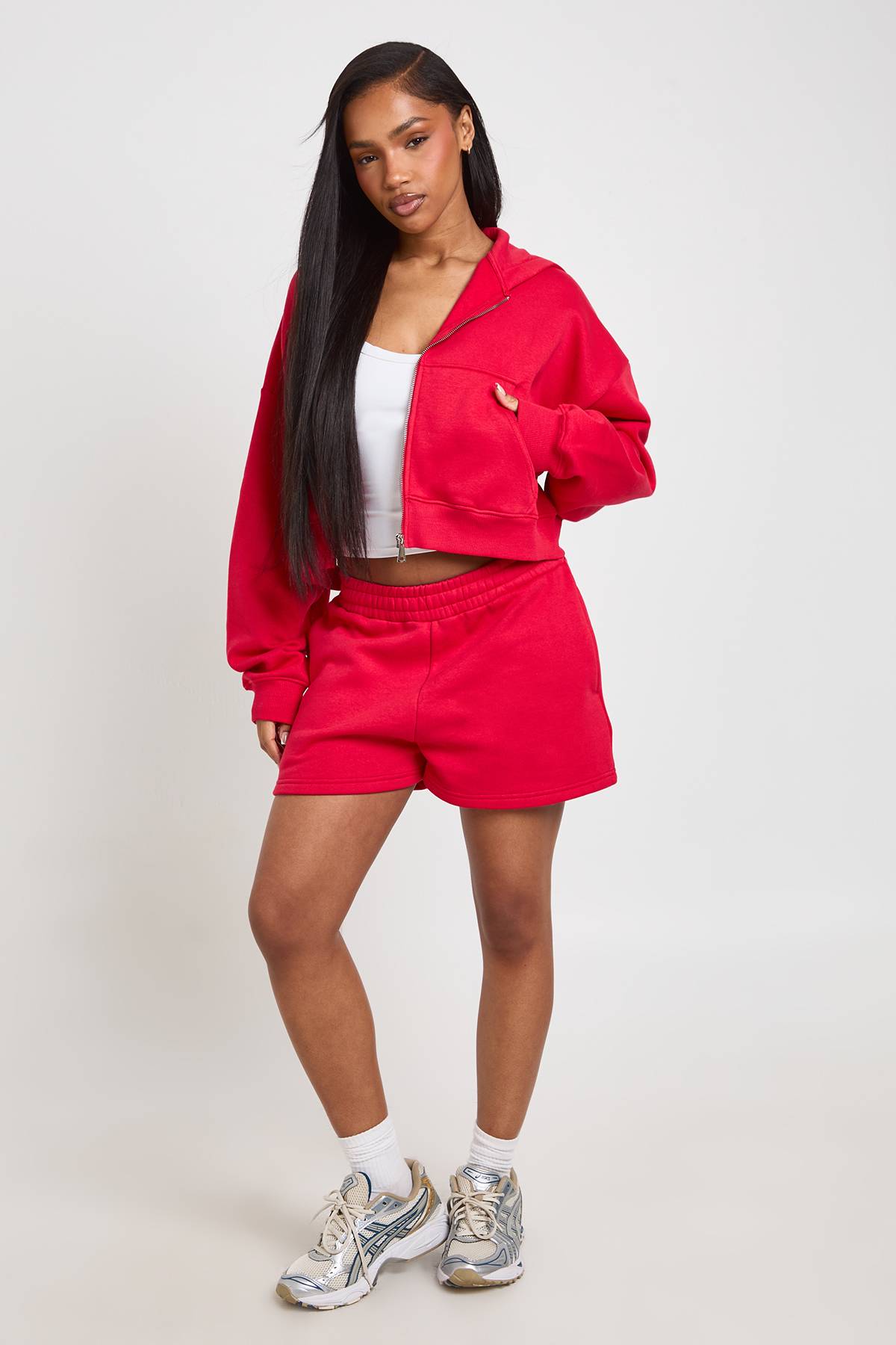 boohoo Sweat À Casynthétiqueche Zippé Oversize Boxy À Manches Ballon