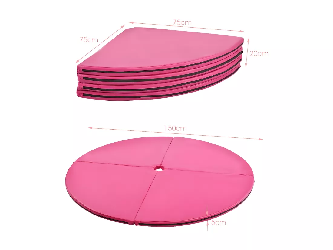 Crash Pad / Mat Tapis de Protection de Pole Dance Epaisseur 5CM,Tapis pour Dance Diamètre 150CM 4 Morceaux Pliables en EPE