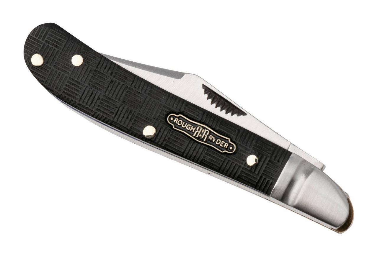 Rough Ryder Black Reserve Peanut RR2558, Satin 440A, Textured Pakkawood, zakmes