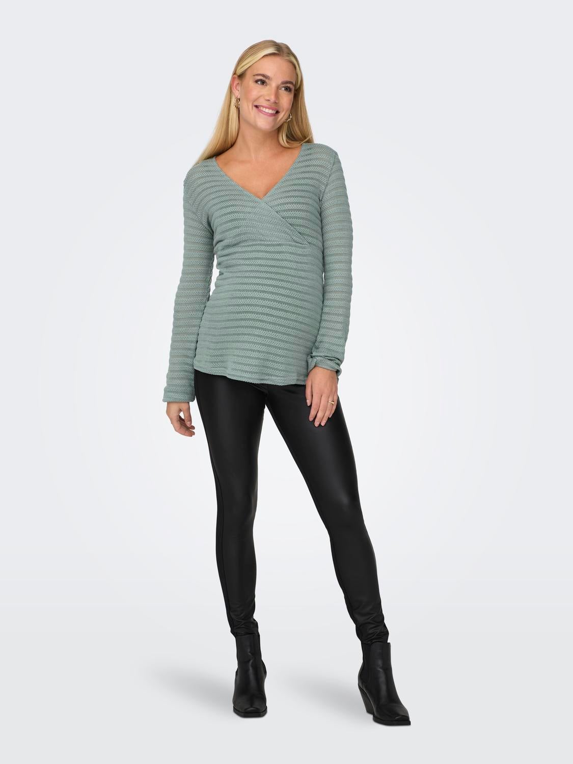 OLMELICIA Top Chinois Green