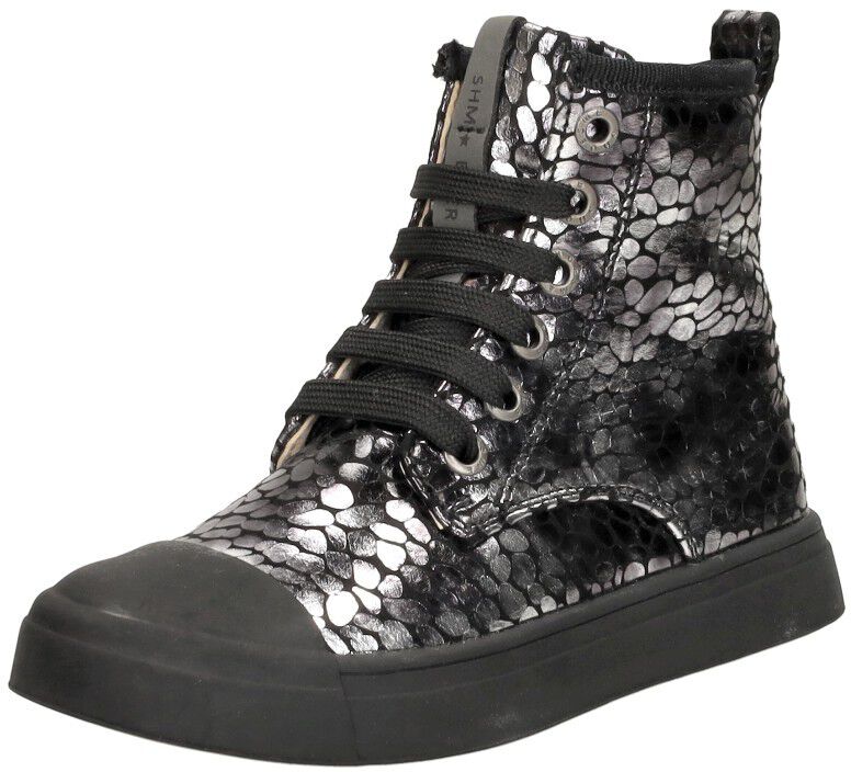 Shoesme Veterschoen hoog zilver