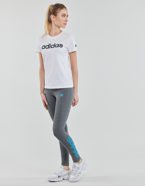 Adidas Sportswear - LIN Leggings - dark grey heather/app sky rush