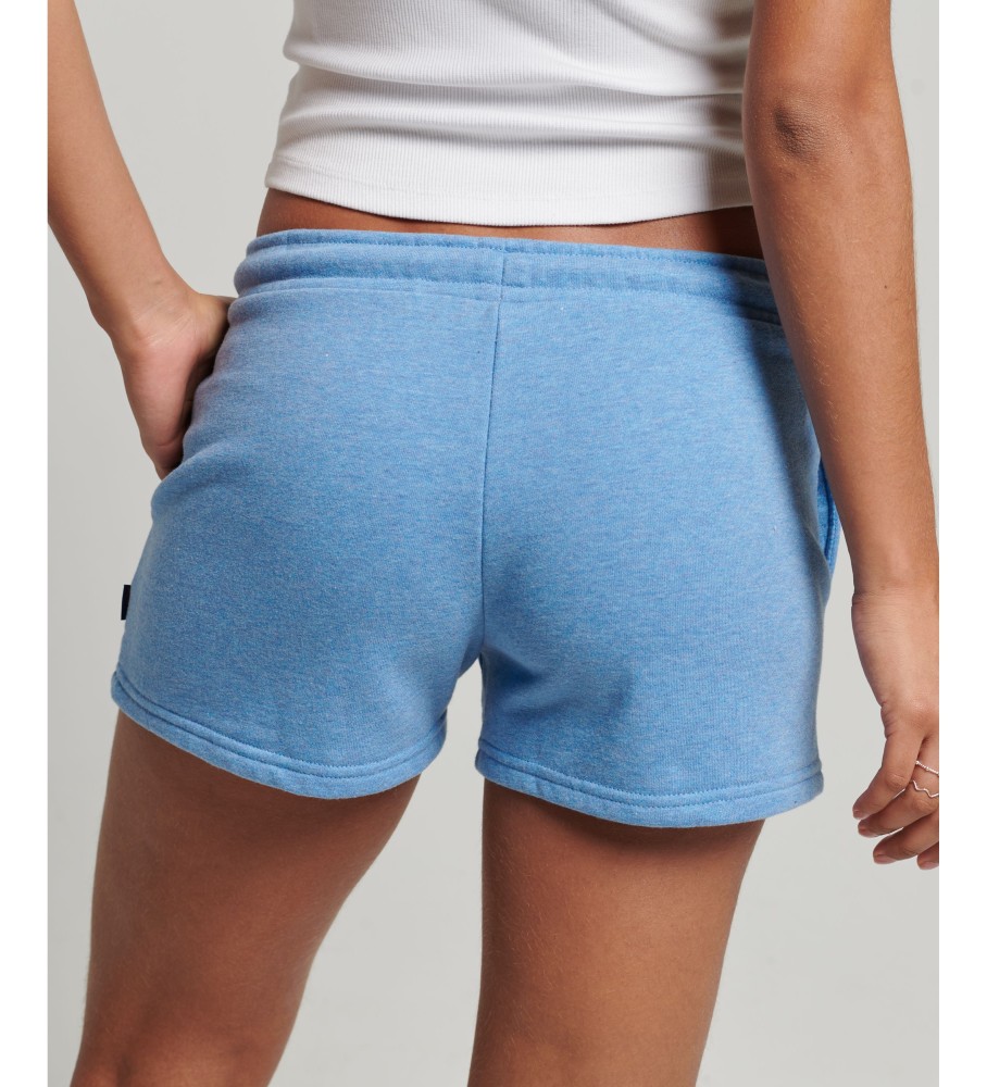 Shorts de malha Superdry Vintage com logo bordado azul