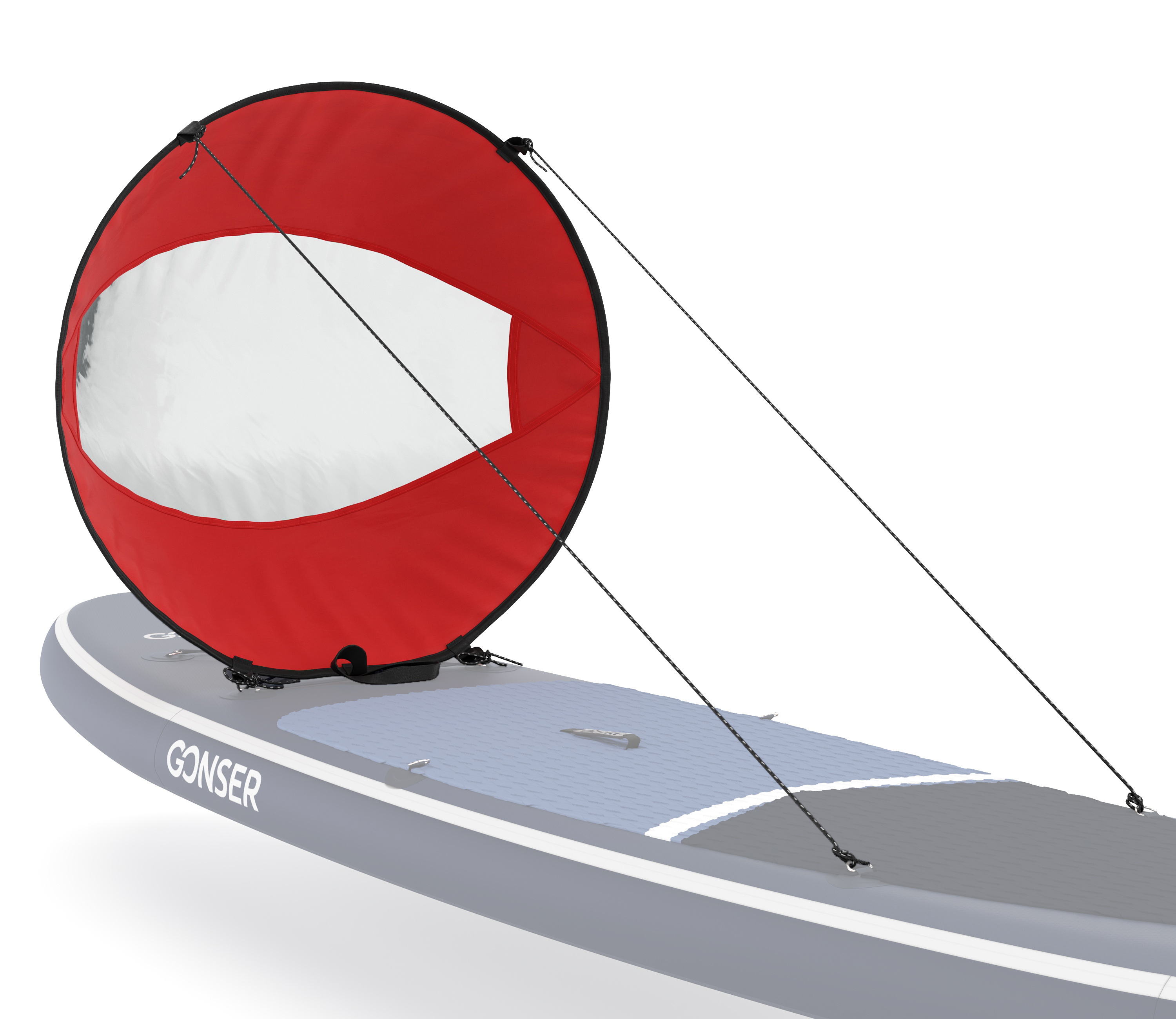 Windsegel für SUP und Kajak rot
