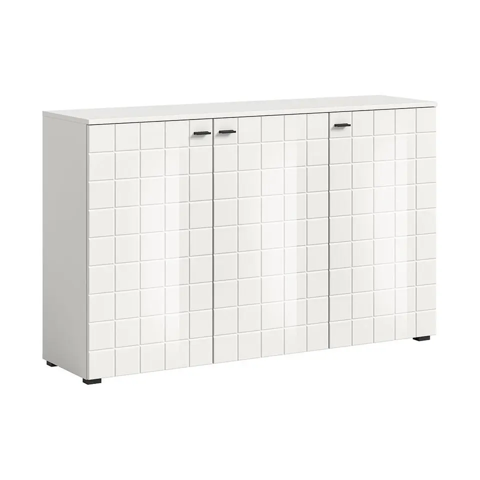 Hioshop Monte dressoir 3 deuren wit hoogglans