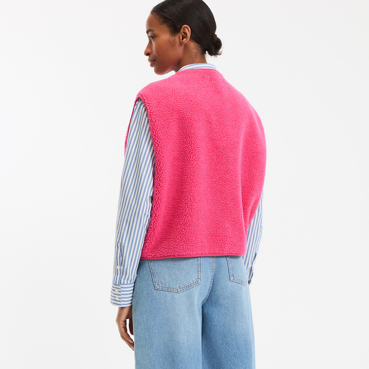COLEÇÕES LA REDOUTE<br>Cardigã sherpa sem mangas