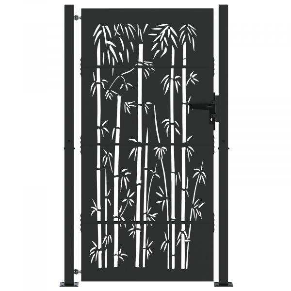vidaXL Portão de Jardim Preto 105 x 175 cm Aço com Revestimento em Pó - 839089165