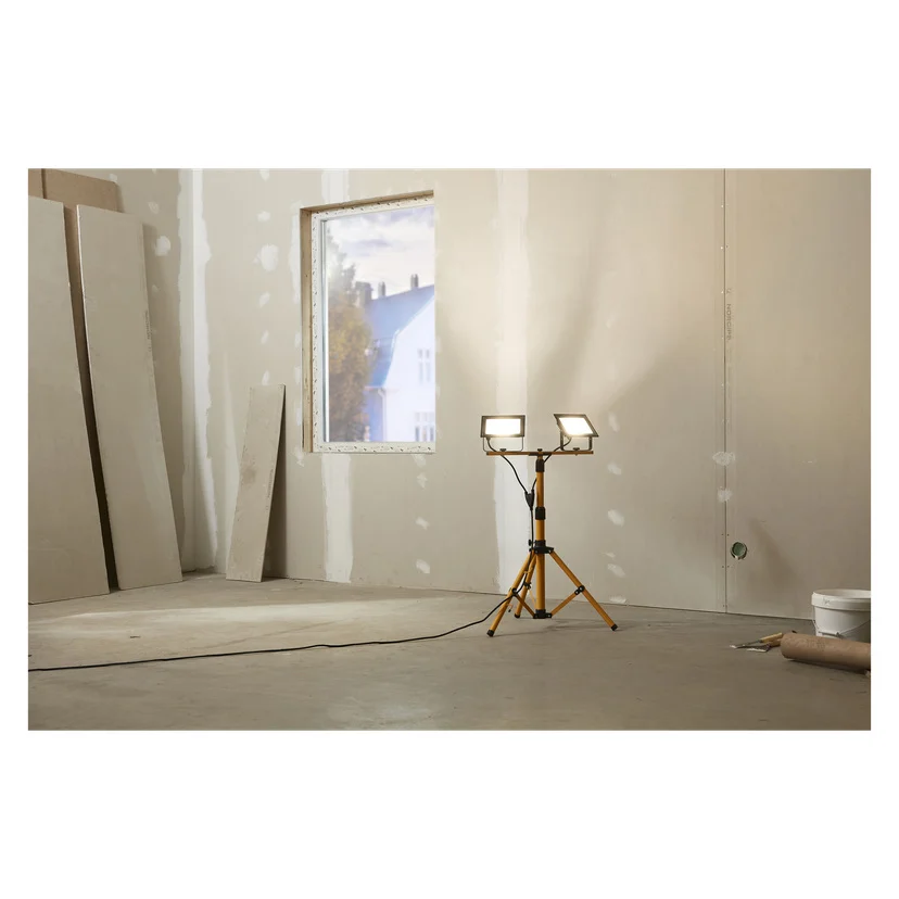 Dobbelt arbeidslampe med stativ LED 2x4250 lm 2x50 W IP65