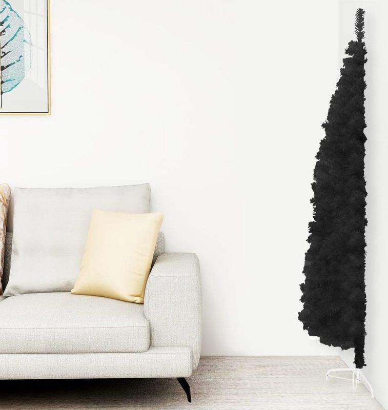 Kunstkerstboom - Zwart - PVC - Ruimtebesparend Model